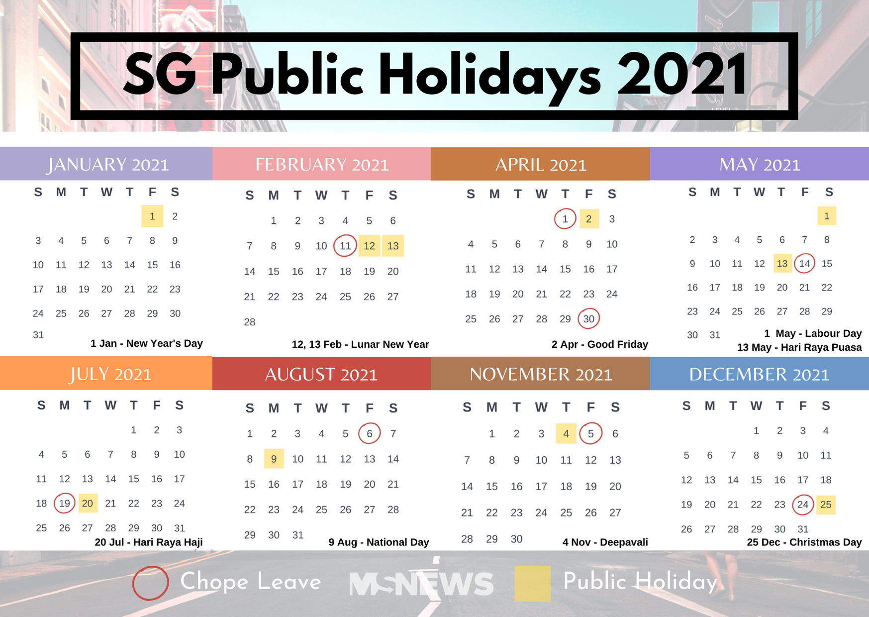 S&#039;Pore Public Holidays 2021 Will Give You 9 Long Weekends