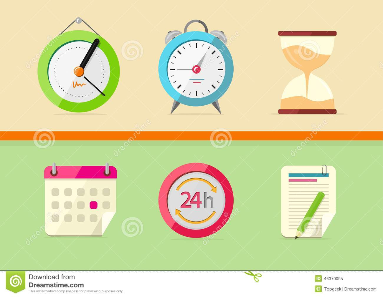 Time And Date Icons Stock Vector. Illustration Of Collection