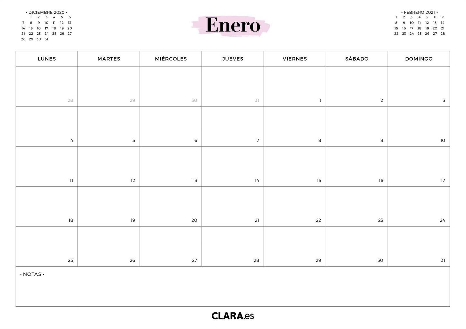 Calendario Noviembre 2021 Editable 