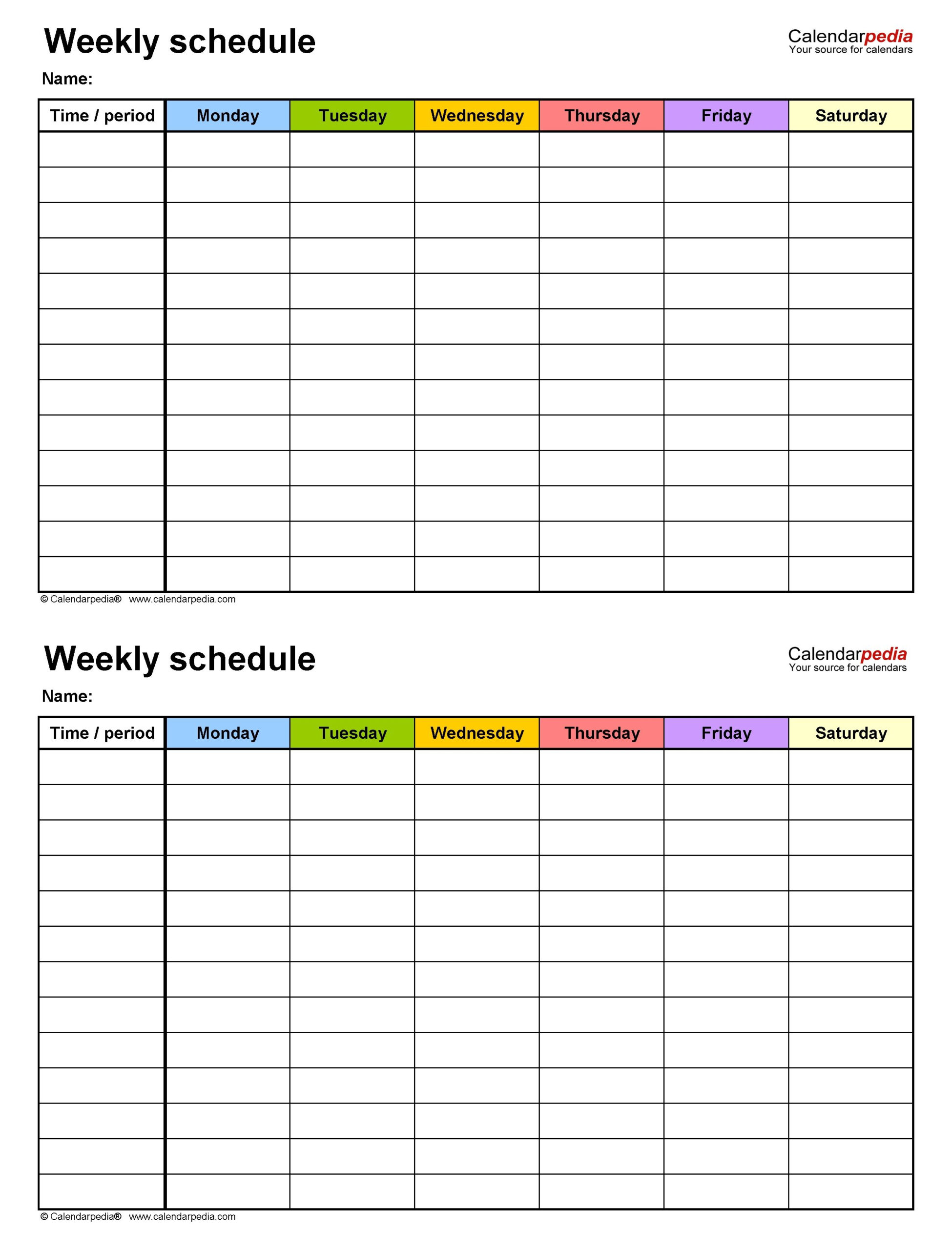 Universal Free Printable Task Two Week Calendar In 2020