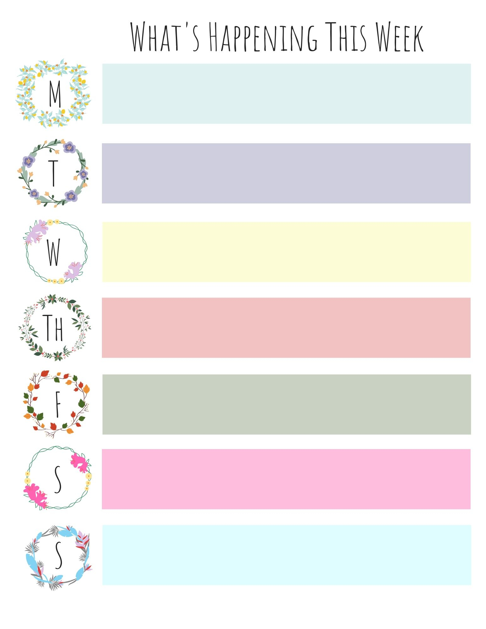 Week At A Glance Free Printable - Hislifelearner