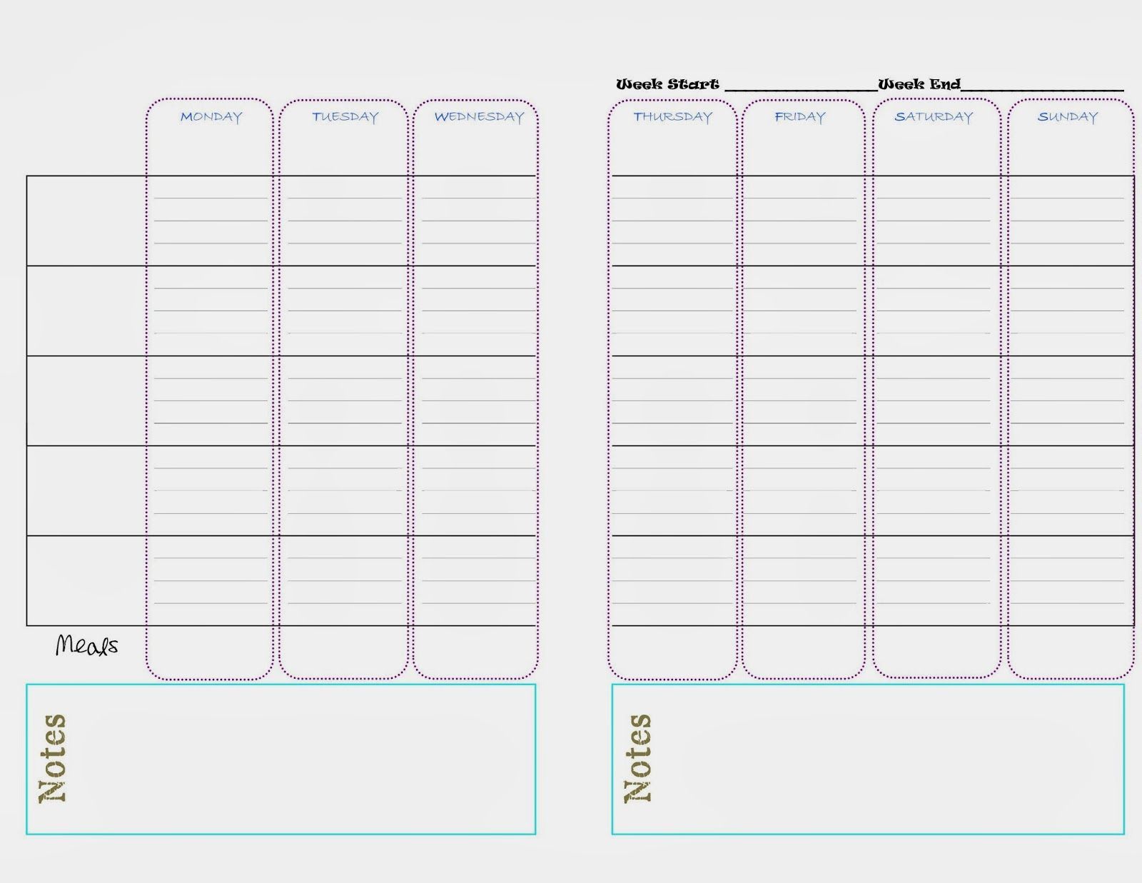 Week At A Glance Landscape View- Free Printable! | Free