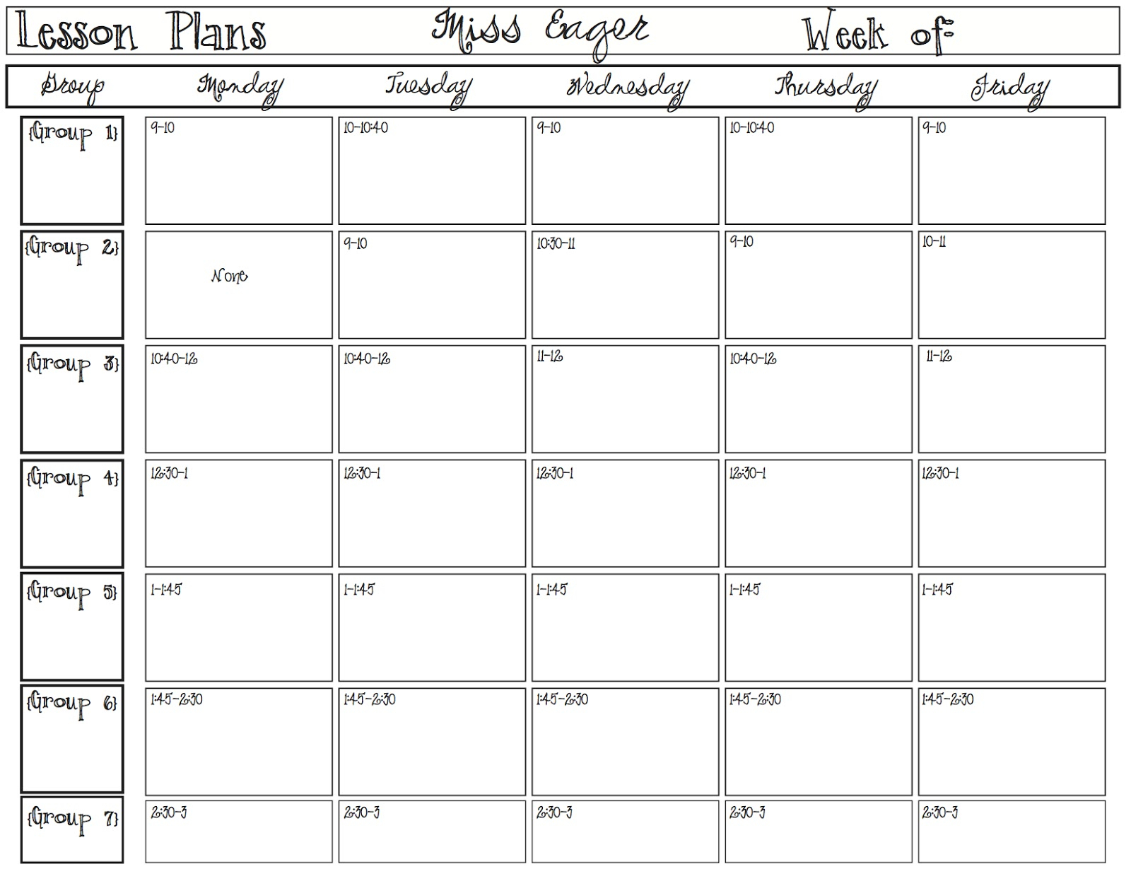 Week-At-A-Glance!