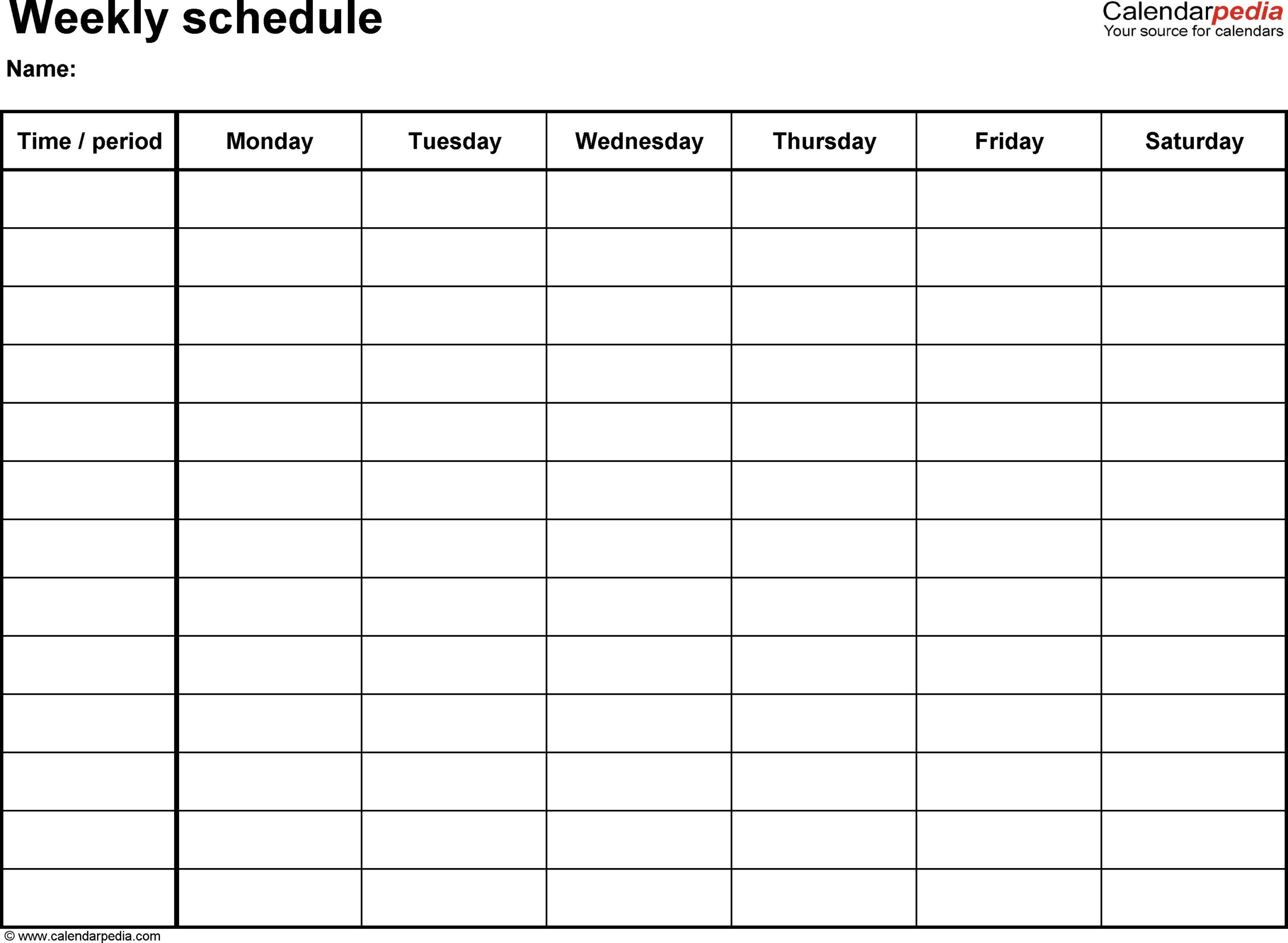 Fillabe 1 Week Calendar