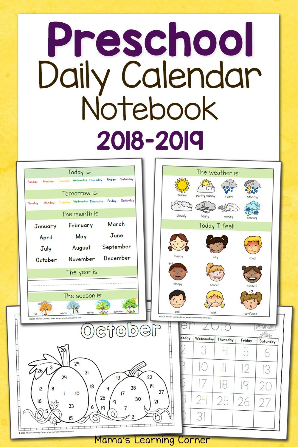 calendar kindergarten printable worksheets