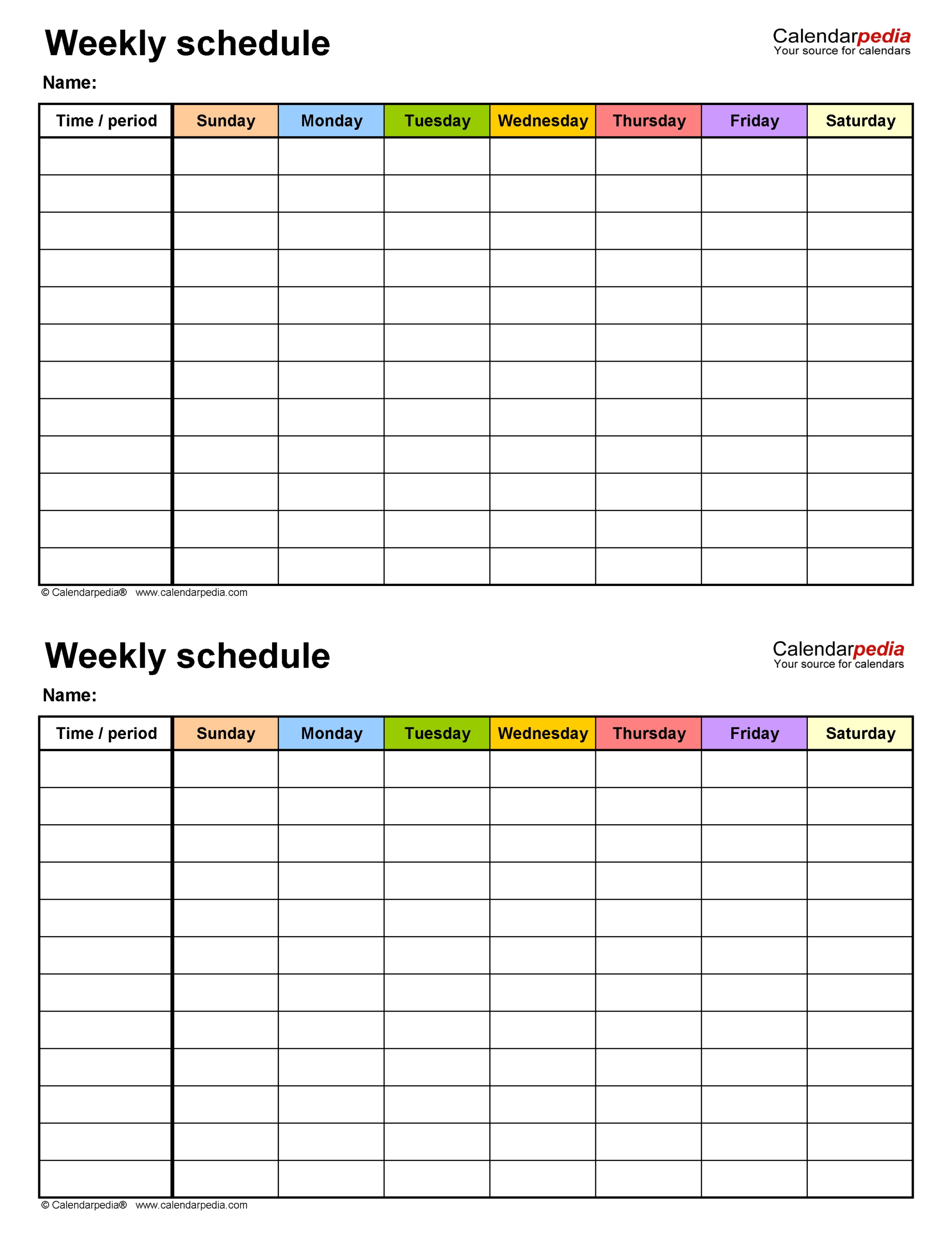 1 Week Blank Calendar Free Printable - Calendar