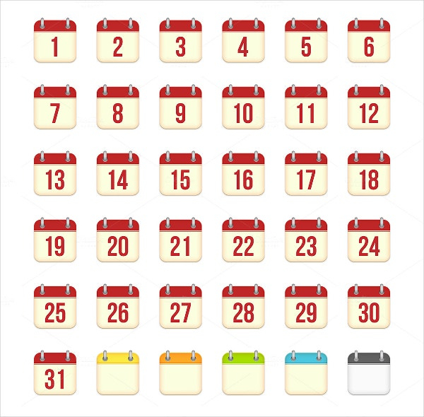 Calendar Clipart 1 To 31 | Calendar Printables Free Templates