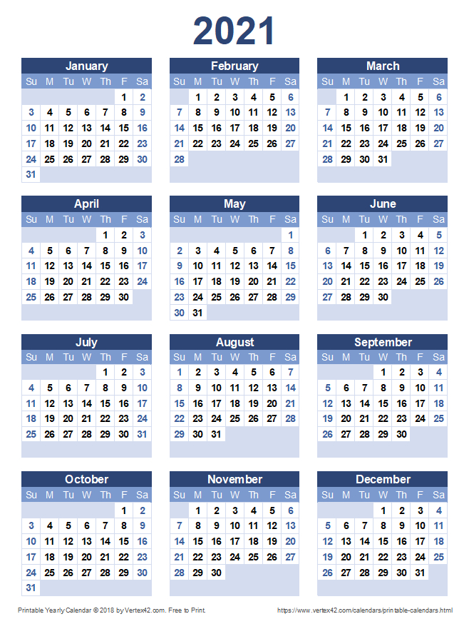 20+ Calendar 2021 To Print - Free Download Printable