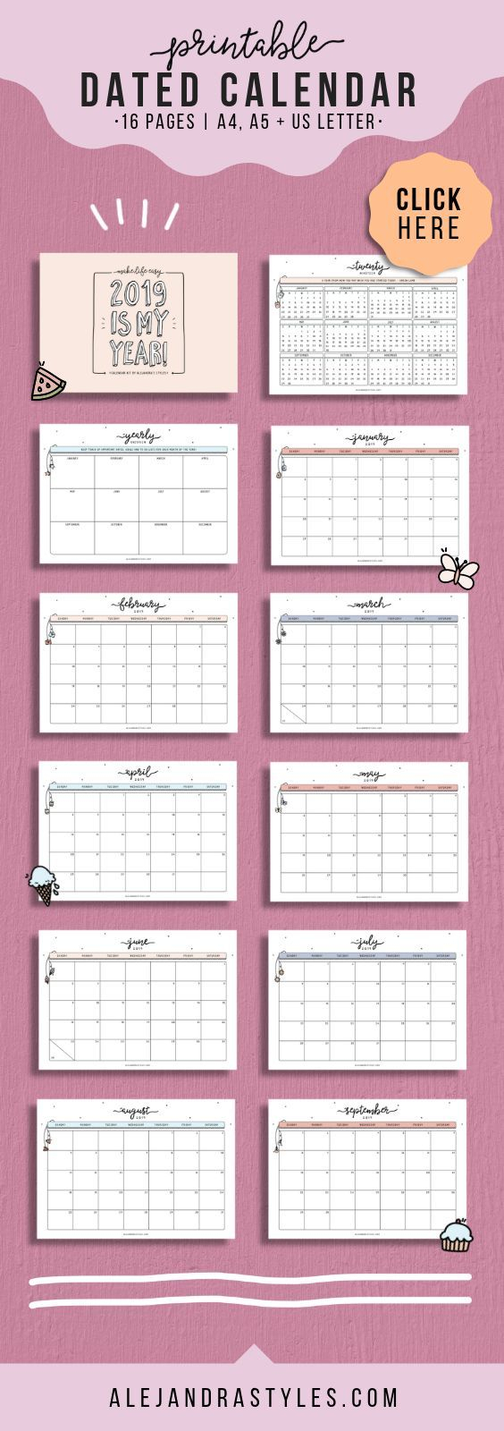 2021 Calendar Printable Planner January 2021 December 2021