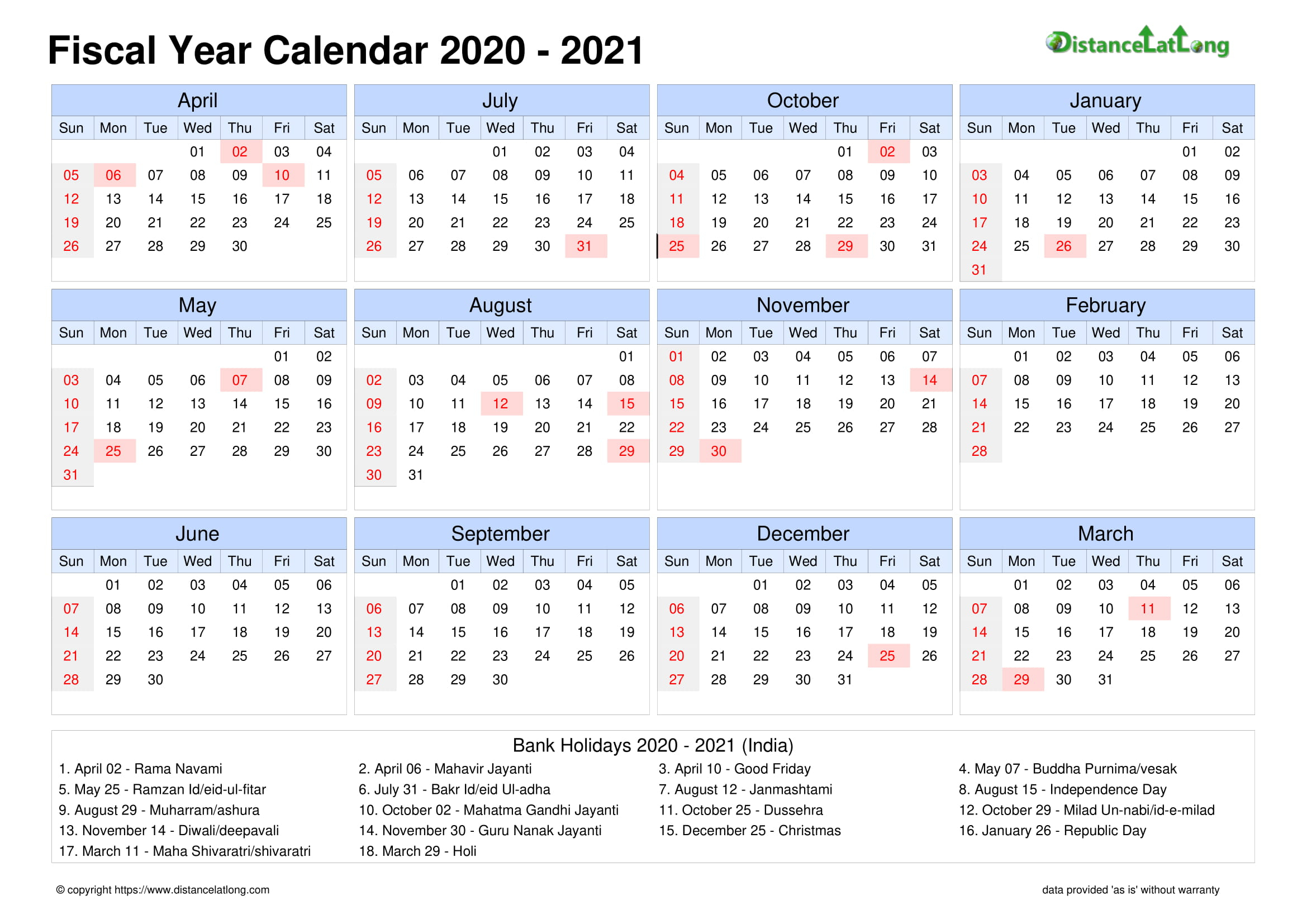 2021 Calendar With Holidays Printable