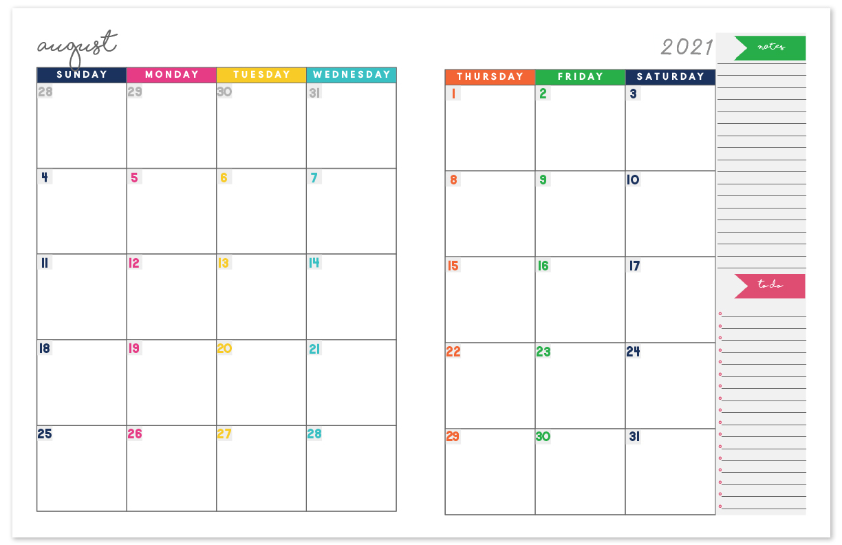 2021 Printable Calendar Two Page | Free Printable Calendar