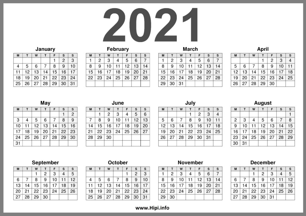 2021 Printable Calendar (Uk) United Kingdom - Hipi