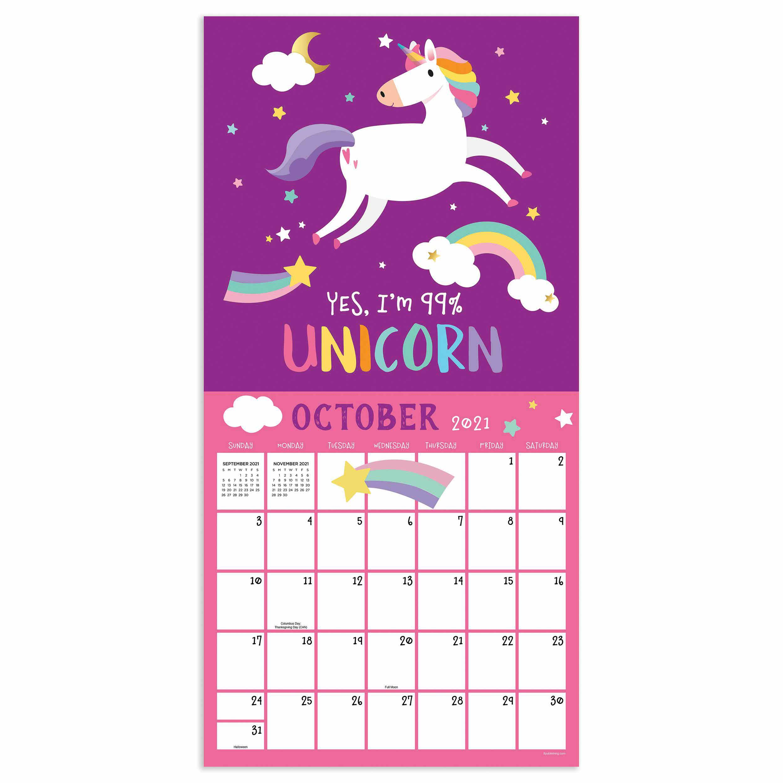 Cute 2021 Printable Blank Calendars Cute Unicorn 2020 2021 Calendar