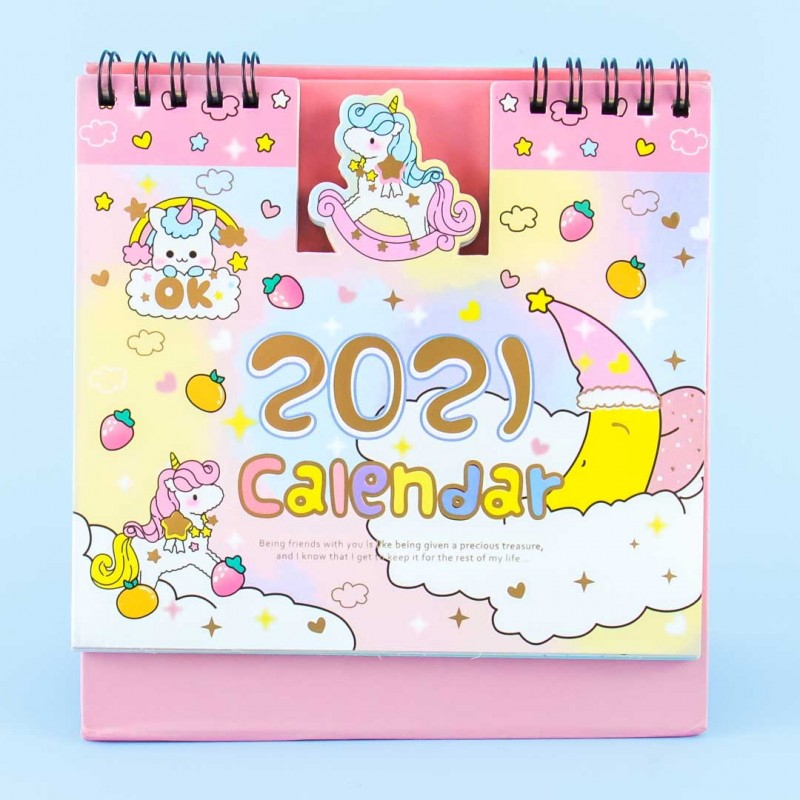 2021 Rainbow Unicorn Desk Calendar - Blippo Kawaii Shop