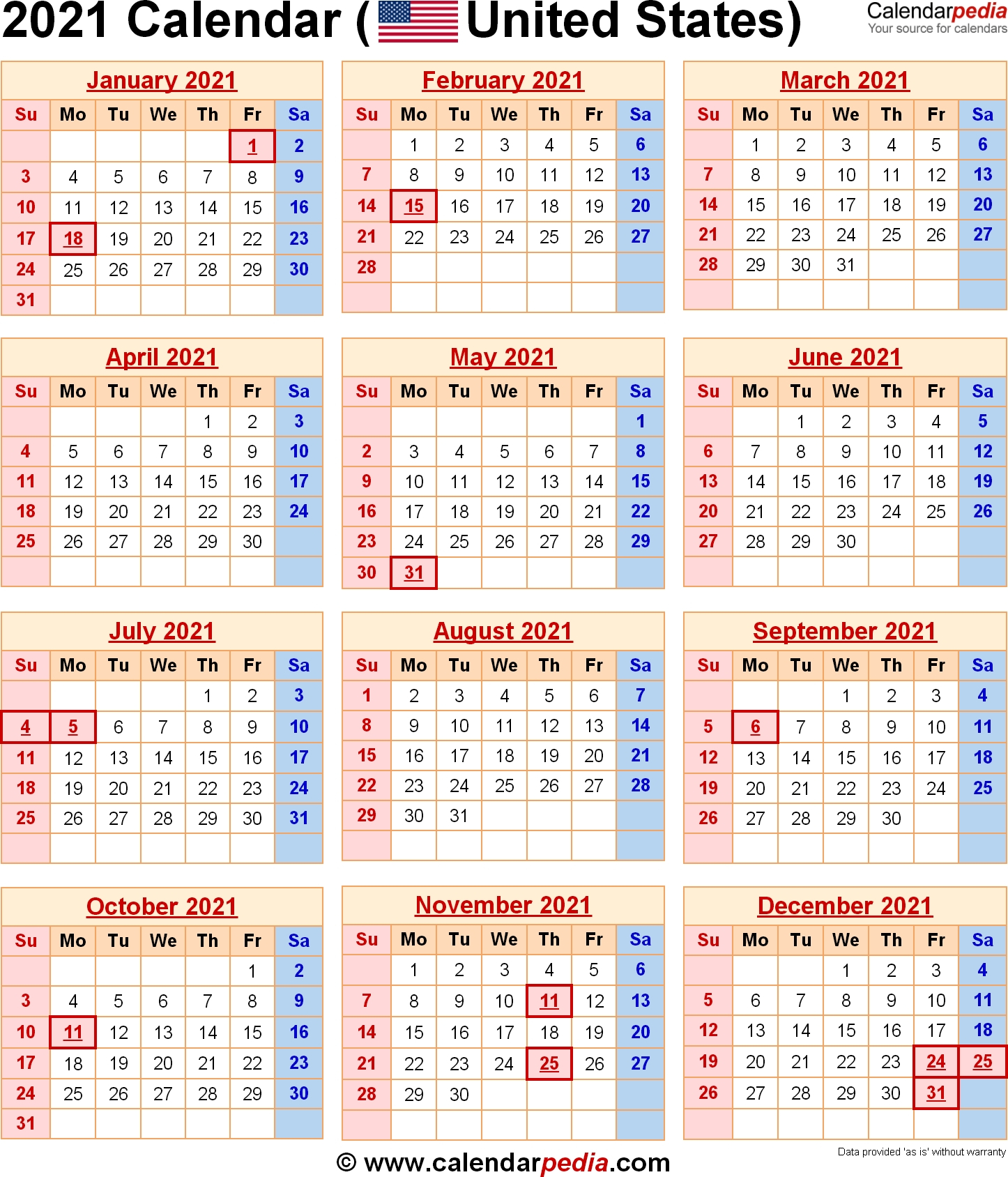 2021 Us Holidays Printable List | Calendar Template Printable