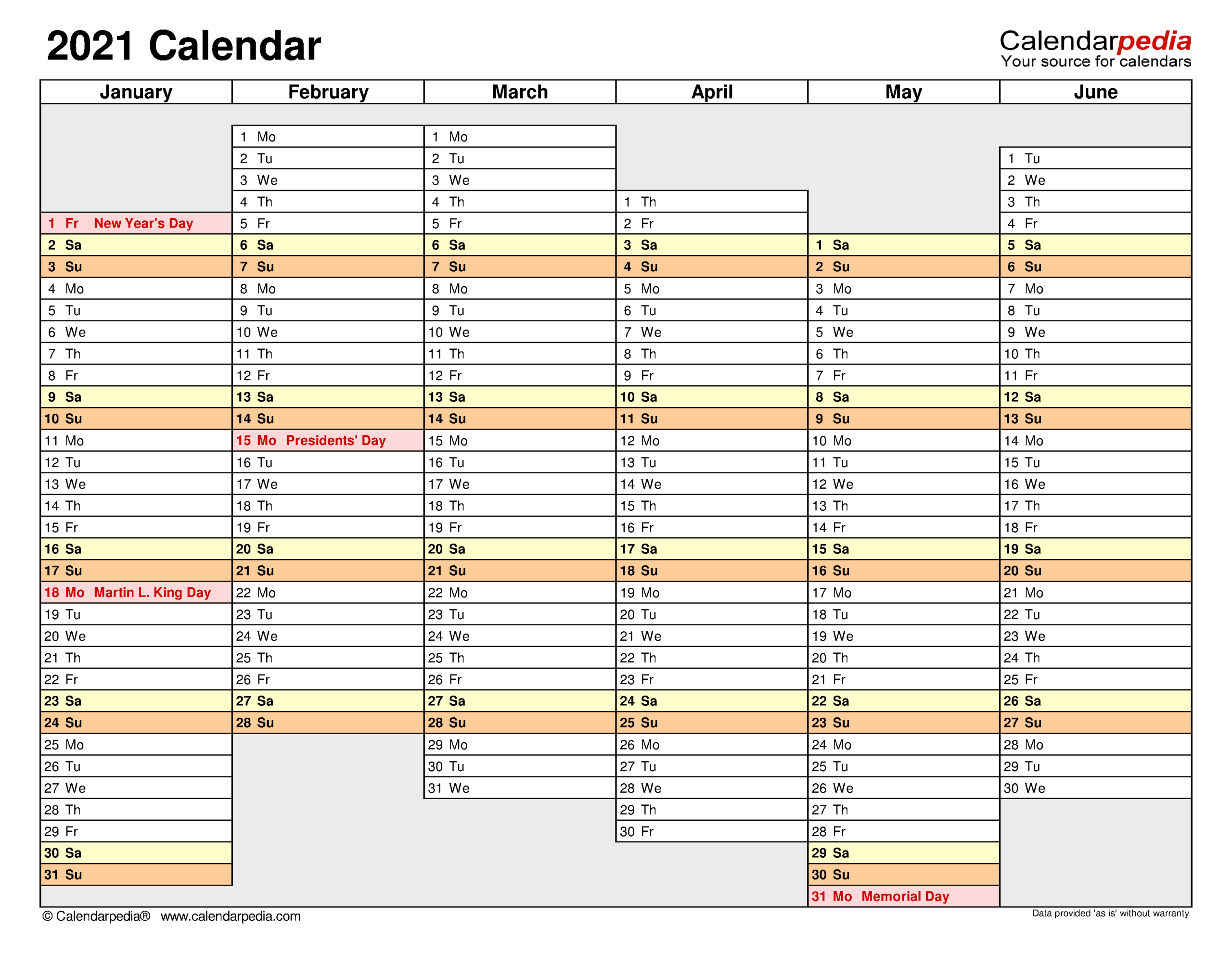 2021 Year Planner Printable