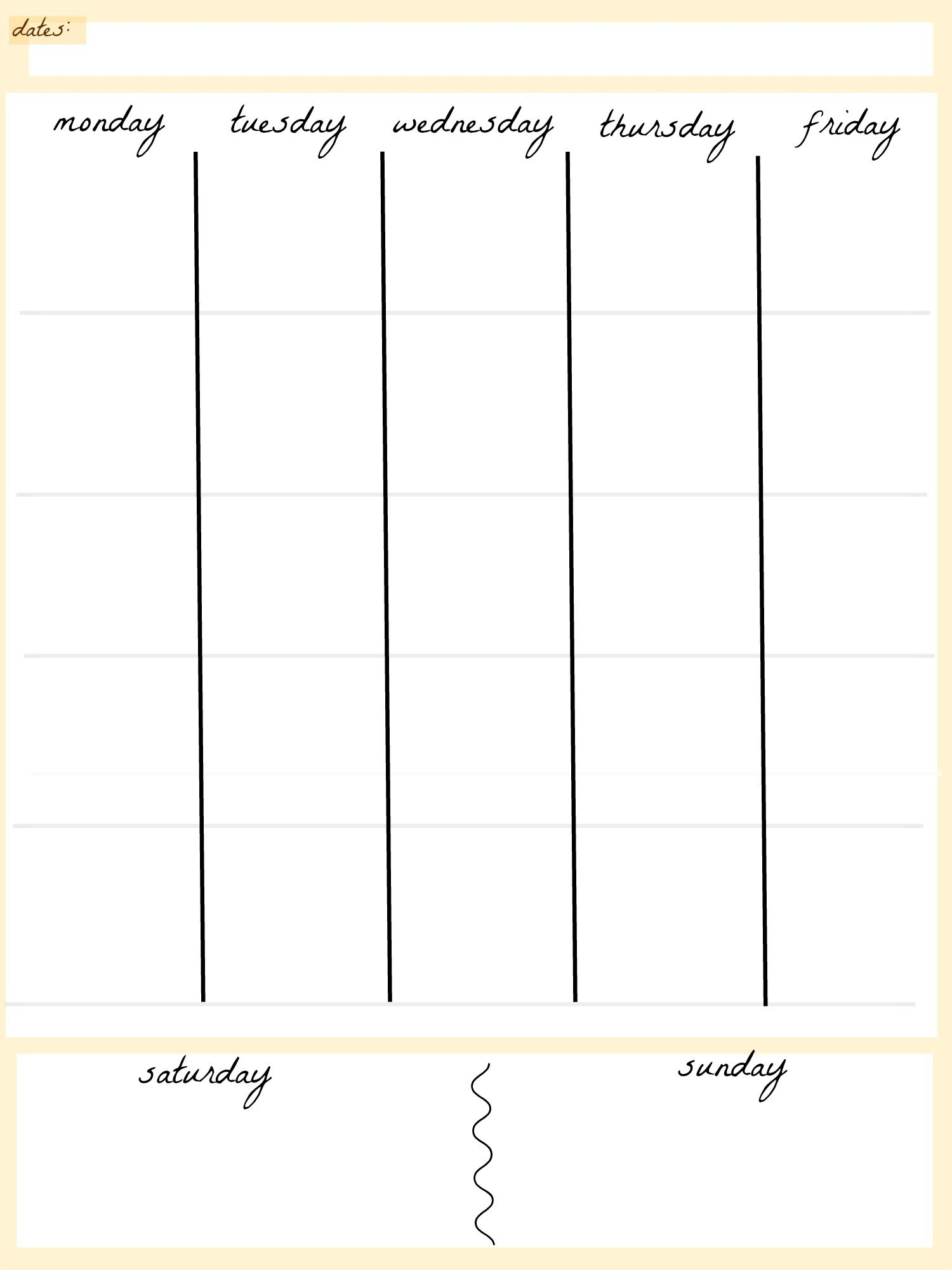 5 Week Calendar Printable