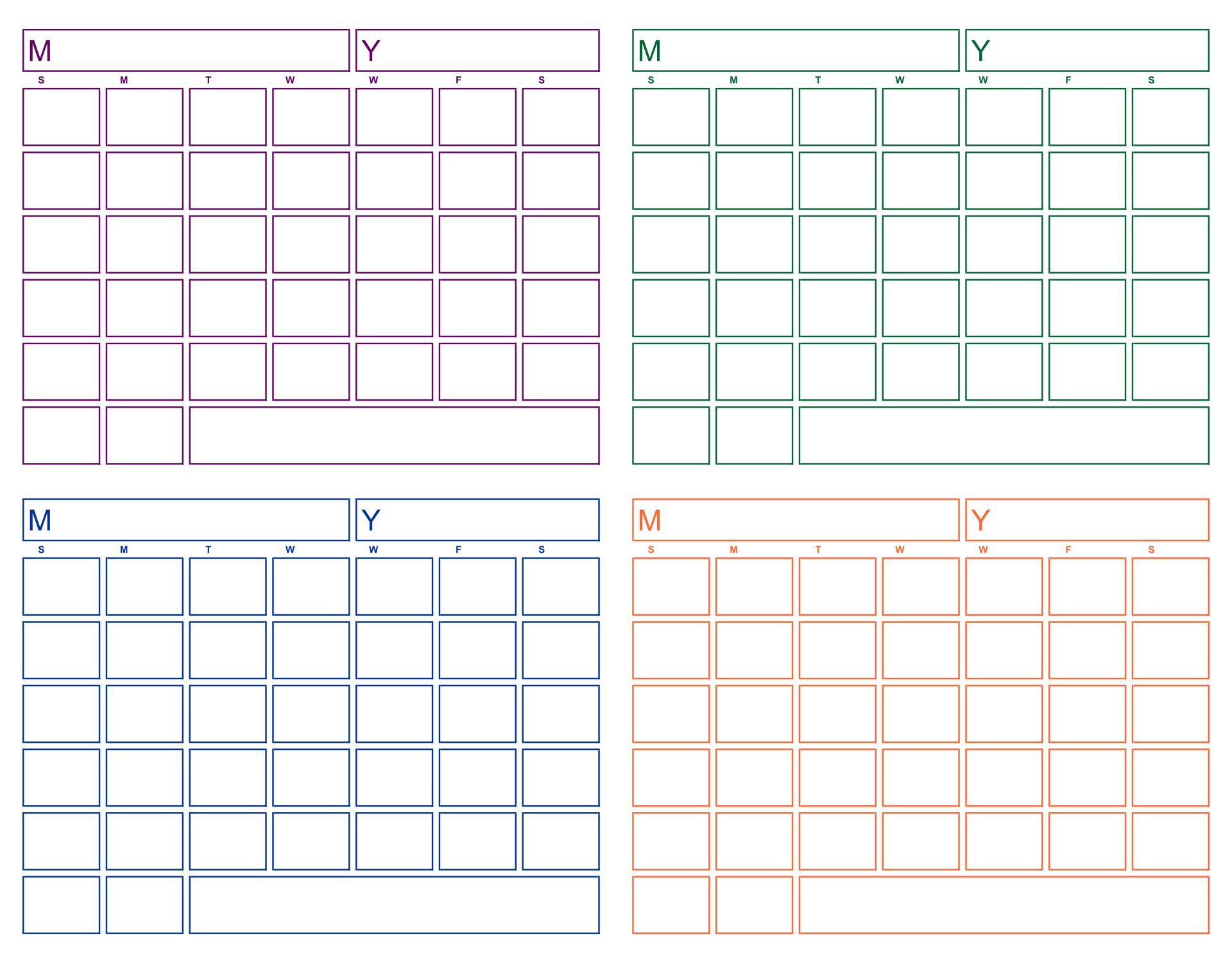 6 Best Blank Printable Calendar - Printablee