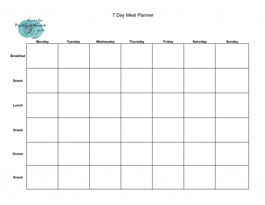 Print Out Free Printable 7 Day Weekly Calendar