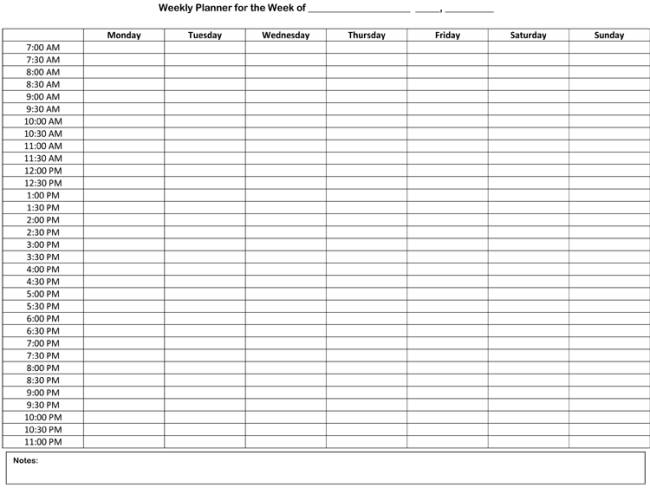 7+ Free Weekly Planner Template &amp; Schedule Planners (Word
