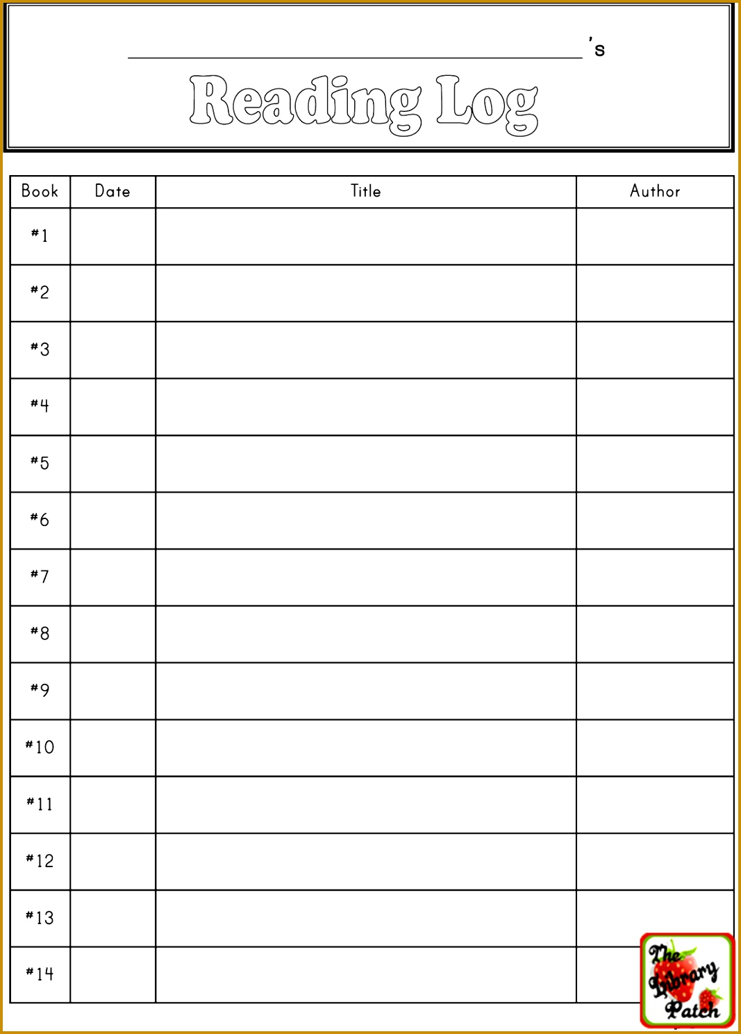 7 Reading Log For High School Students Template | Fabtemplatez