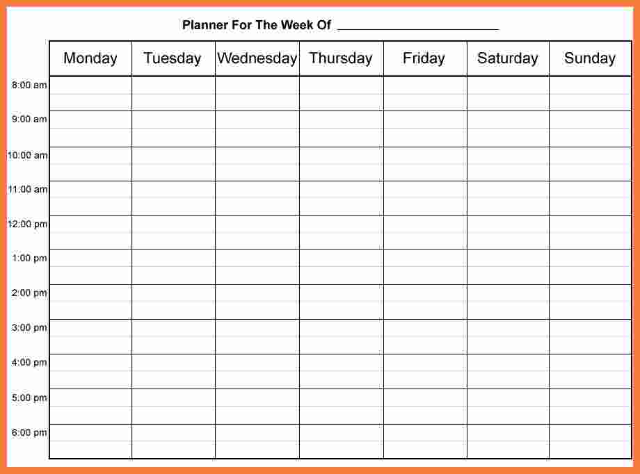 8+ Free Weekly Calendar Template - Marital Settlements