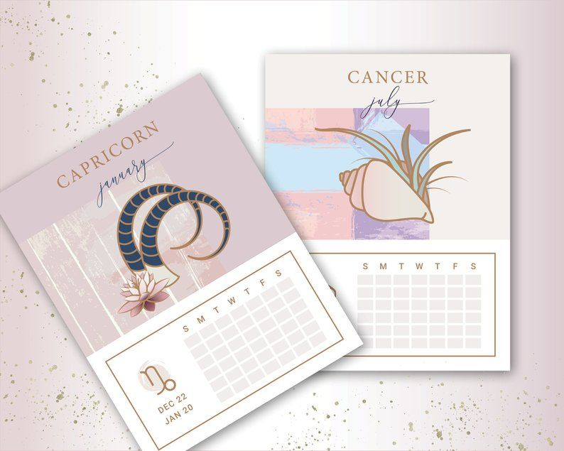 Astrology Calendar Editable Calendar Calendar 2019