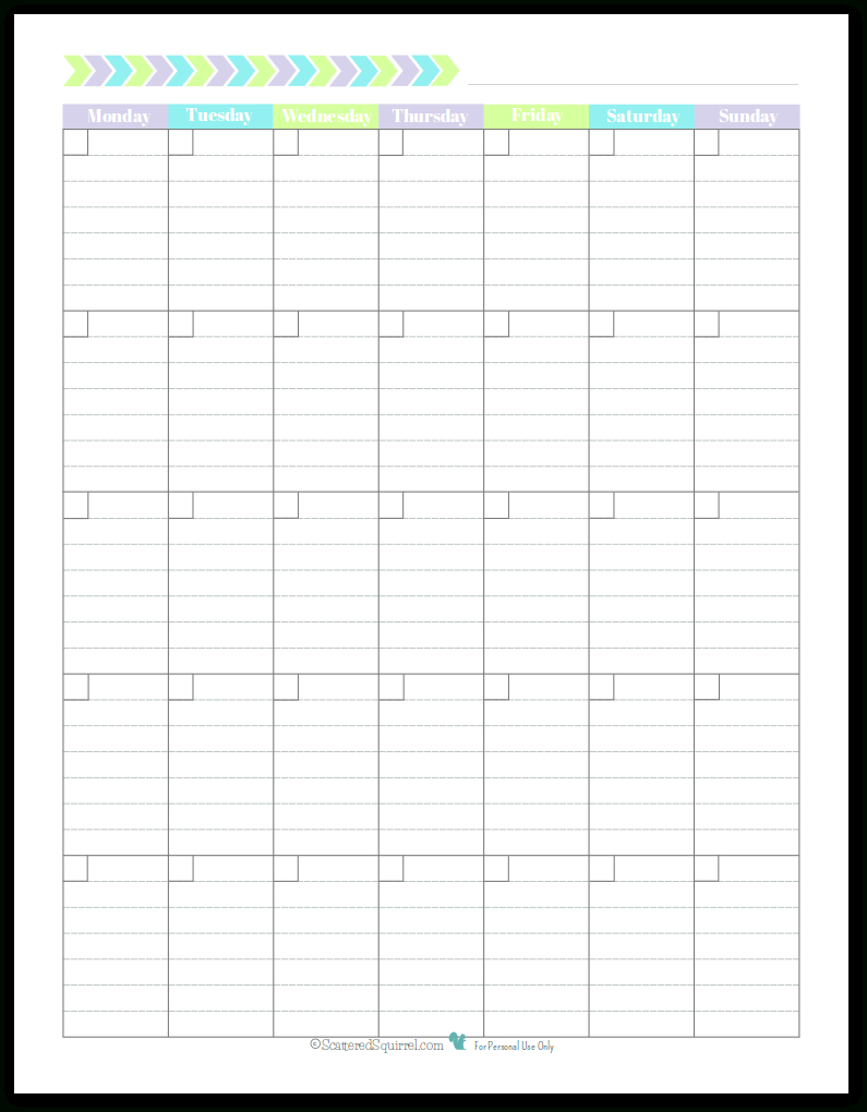 Blank Calendar Template Starting With Monday | Example Calendar Printable