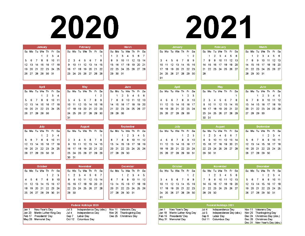 Printable 2021 Calendar