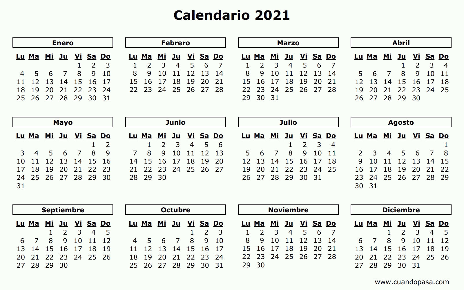 Calendario Enero Y Febrero 2021 | Avnitasoni