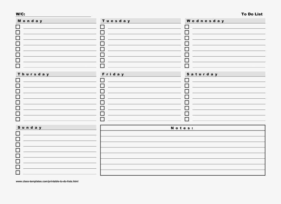 7 Day Weekly Calendar Free Printable Template | Calendar Printables