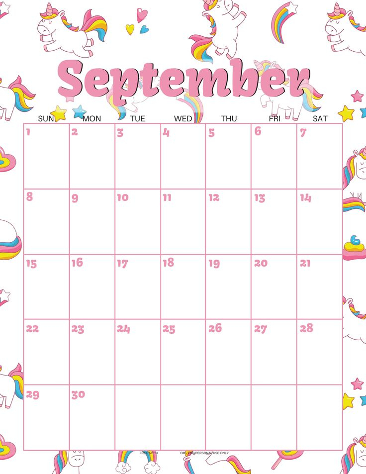 Cute September 2019 Calendar Design - Free Printable