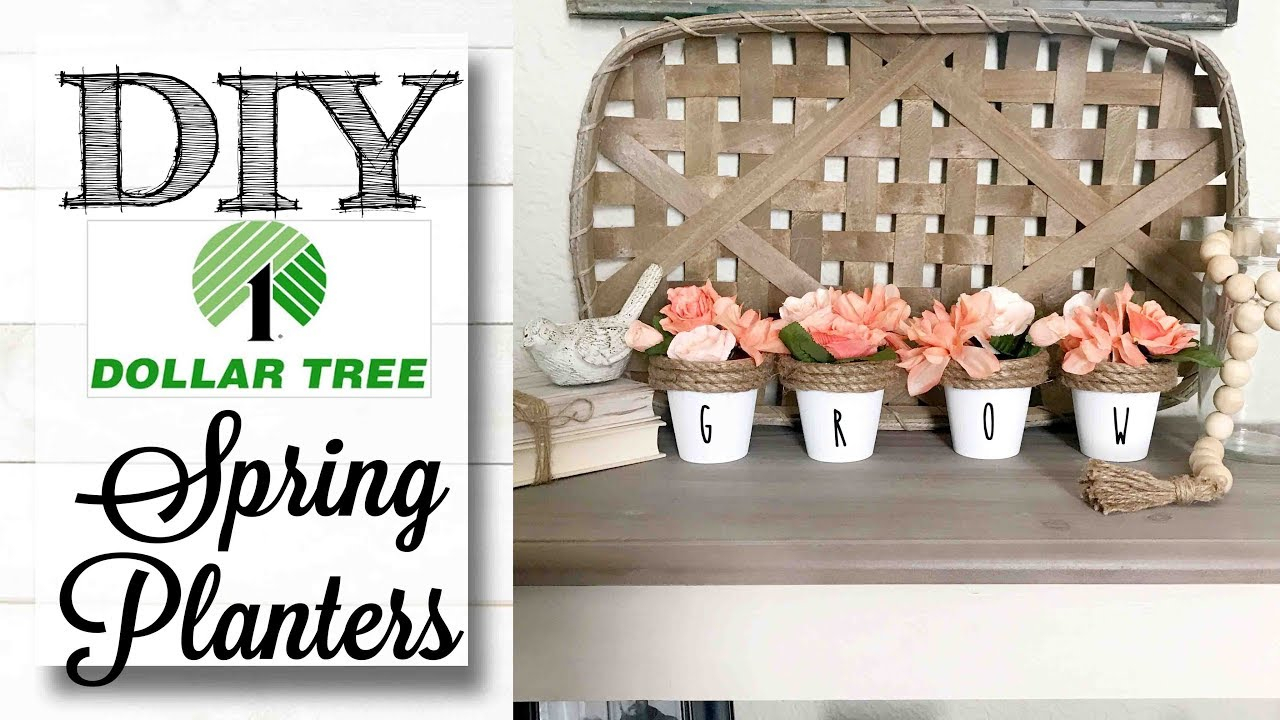 Diy Dollar Tree Spring Planters | So Easy! - Youtube