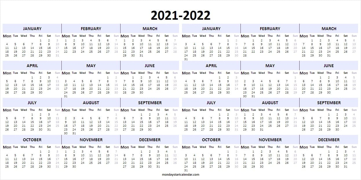 Editable Academic Calendar 2021-22 | Blank Calendar