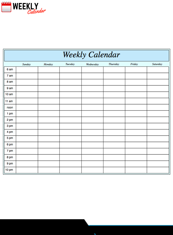 Free Blank Printable Weekly Calendar 2020 Template In Pdf