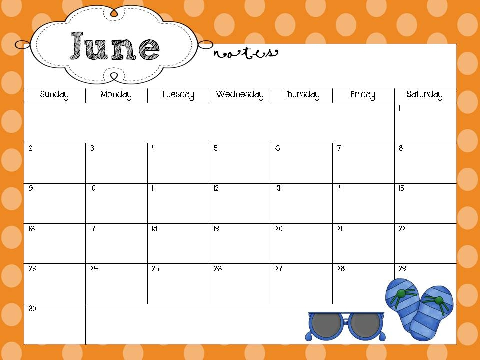 Free Blank Teacher Calendar Templates For Preschool :-Free