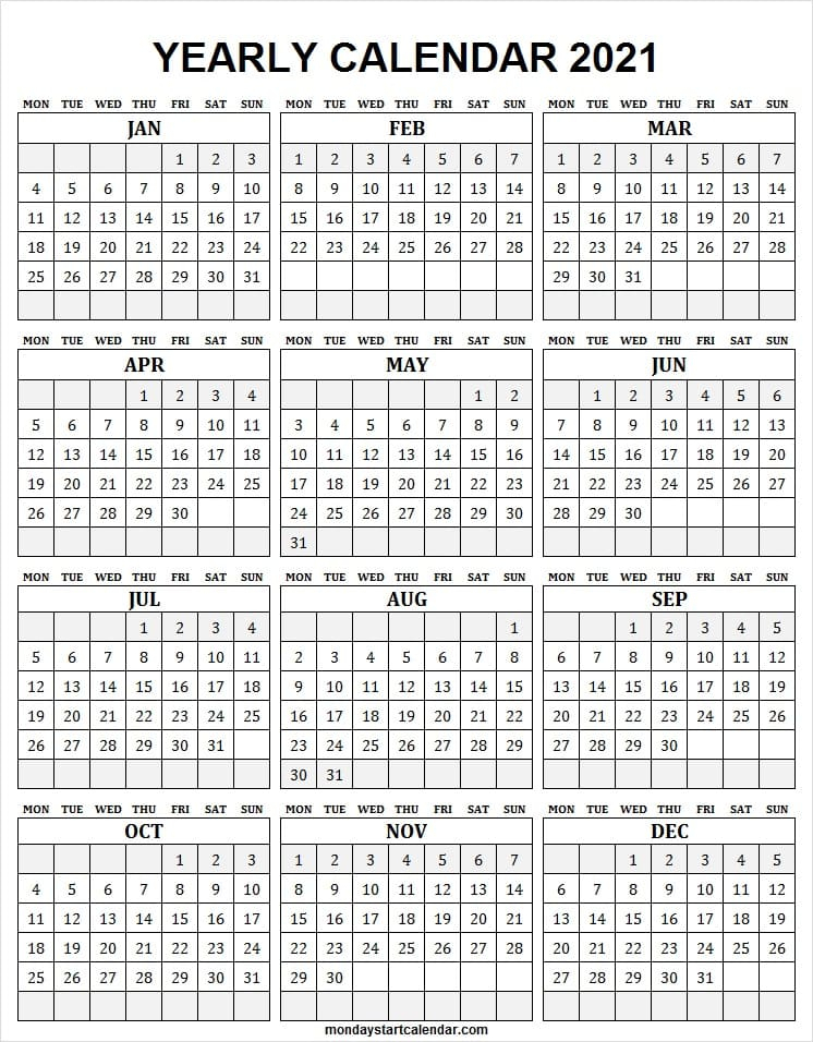Free Downloadable 2021 Word Calendar  2021 Printable