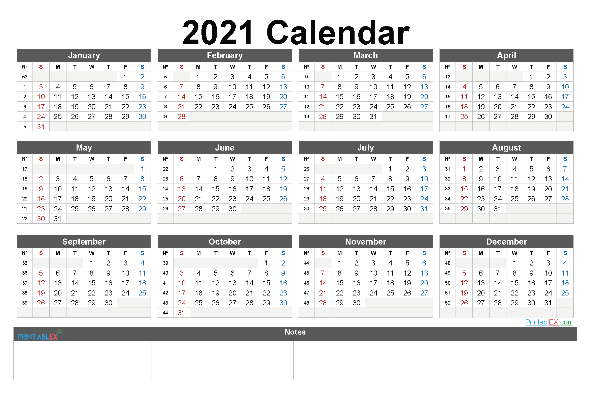 Free Downloadable 2021 Word Calendar - Blank Calendar 2021