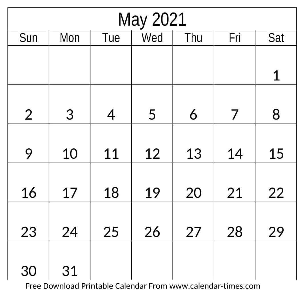 Free Editable Calendar Template 2021