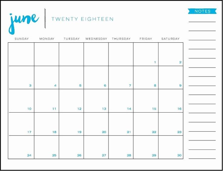 Free Editable June 2019 Calendar Printable Blank Template