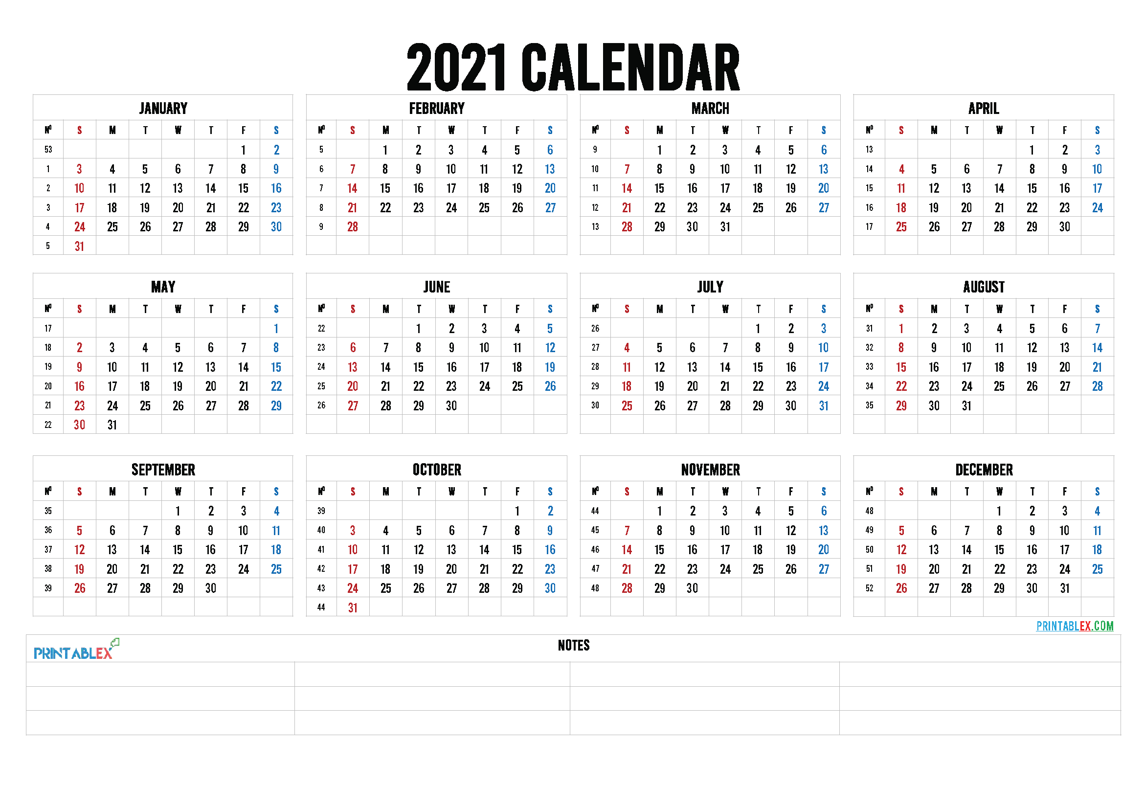 Free Editable Weekly 2021 Calendar : Custom Editable 2021