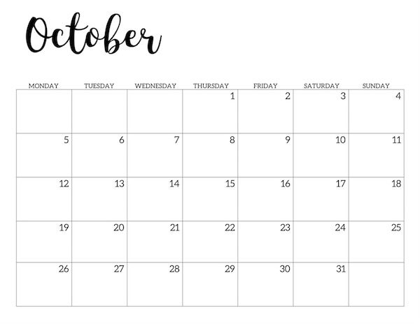 Free Printable 2020 Calendar - Monday Start - Paper Trail