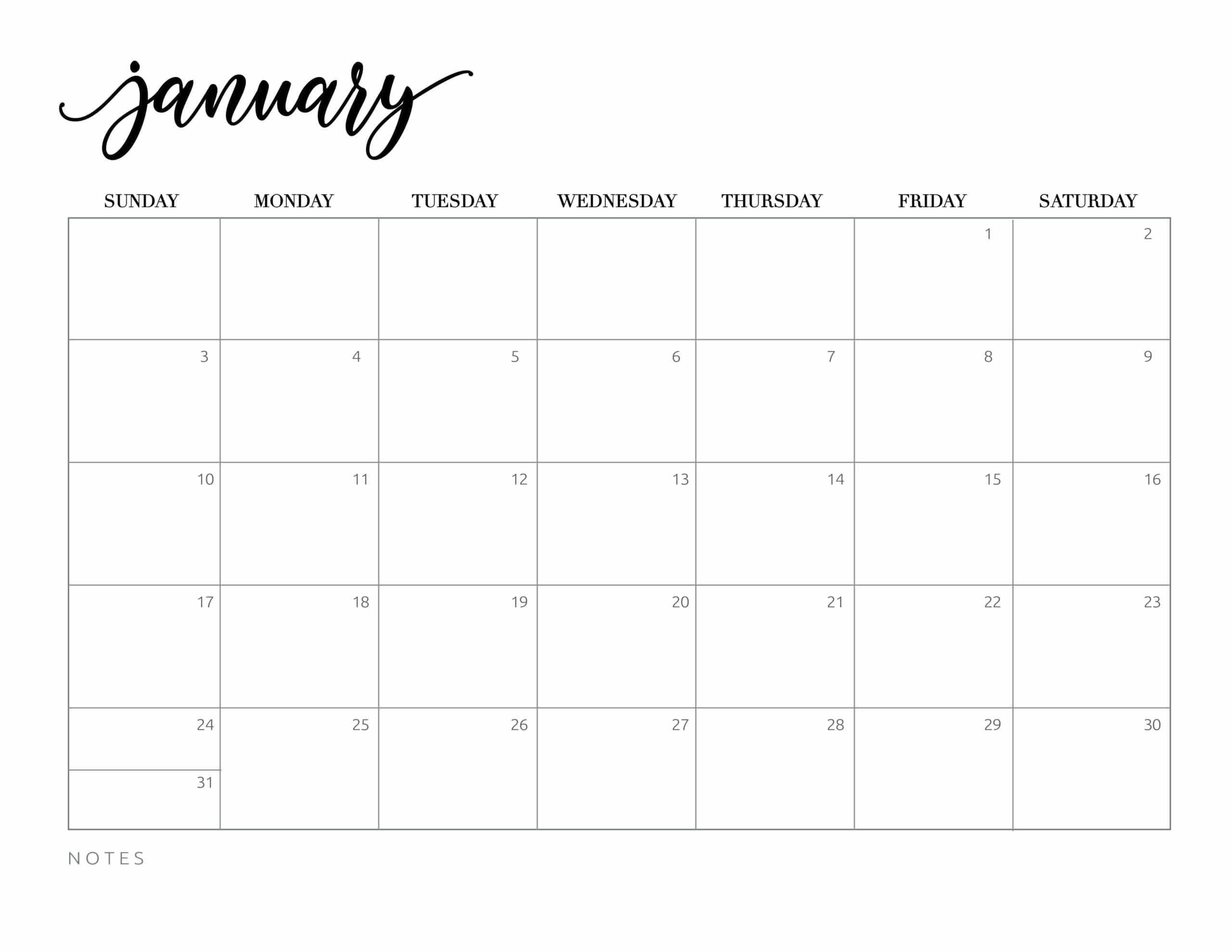 Free Printable 2021 Calendar - World Of Printables