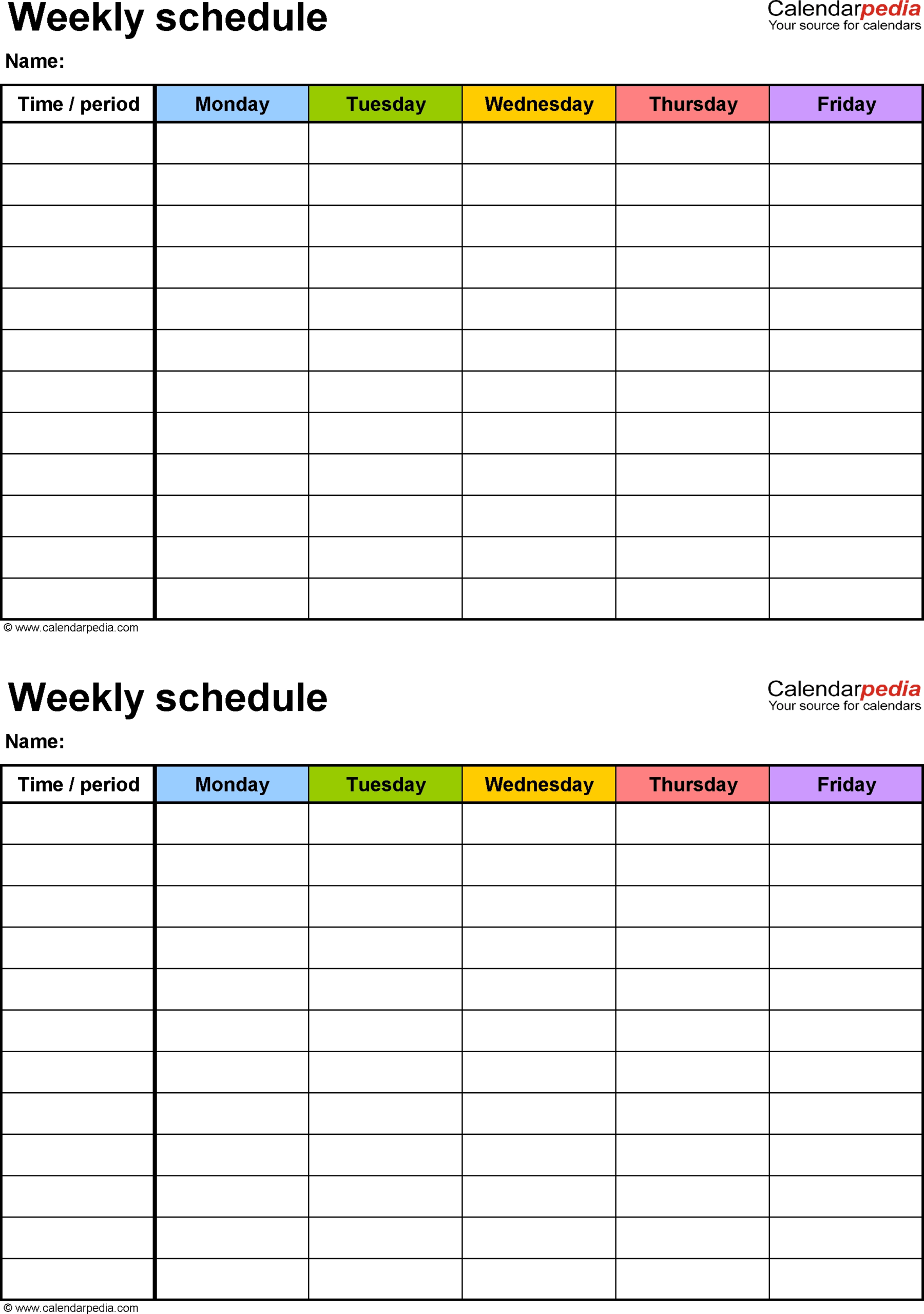 Free Printable 7 Day Weekly Calendar | Month Calendar