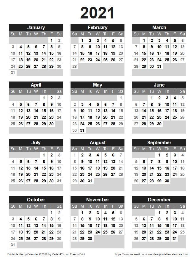 Free Printable Calendar - Printable Monthly Calendars