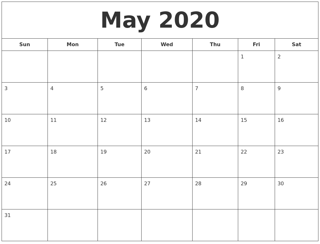 Free Printable Calendar With Large Boxes | Ten Free Printable Calendar 2020-2021