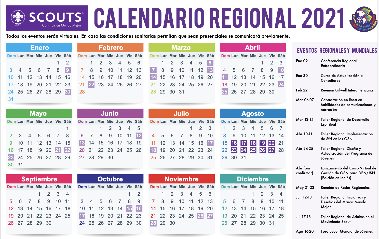 Interamerica Calendar 2021 Calendario Para Interamérica