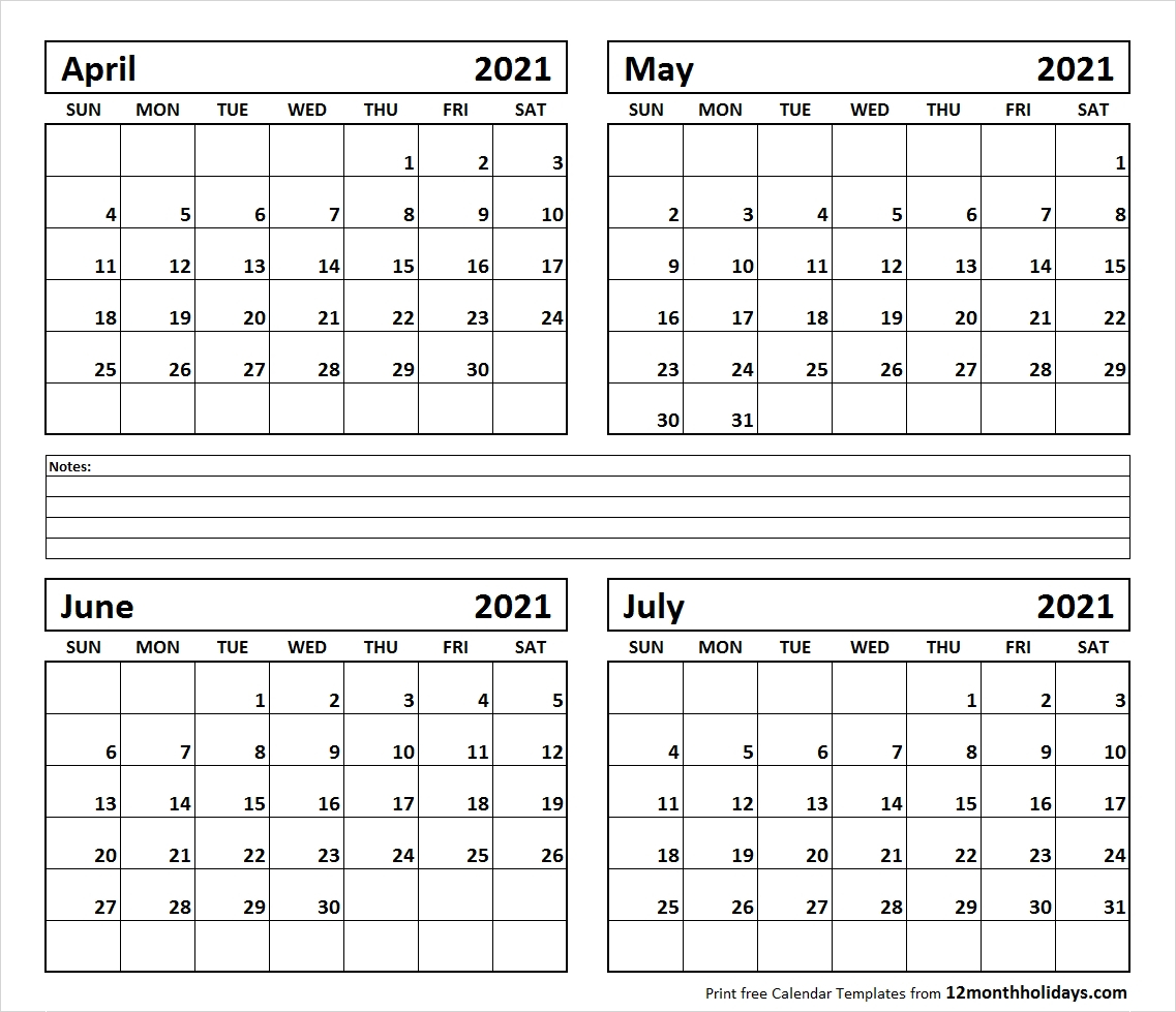 June July August Calendar 2021