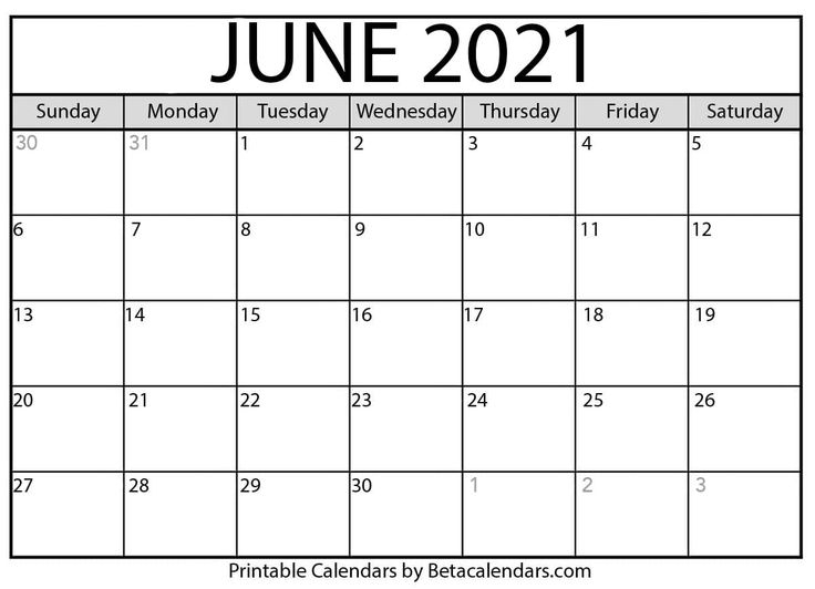 June 2021 Calendar | July Calendar Calendar Printables