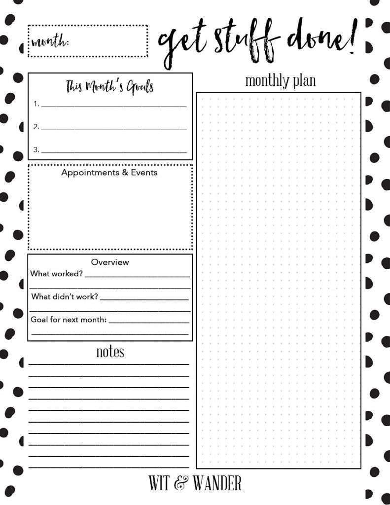 Month At A Glance Printable | Example Calendar Printable